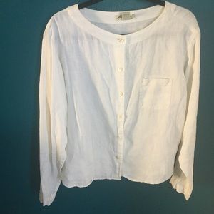 Linen Button-down Top